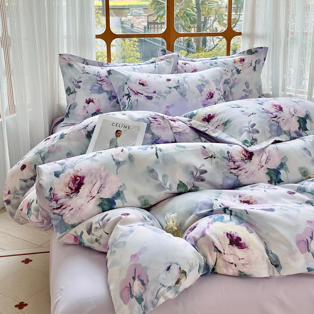 91家纺网 家纺一手货源 找家纺 佳宇轩 2025新款活性数码印花单人三件套双人四件套 花团锦簇