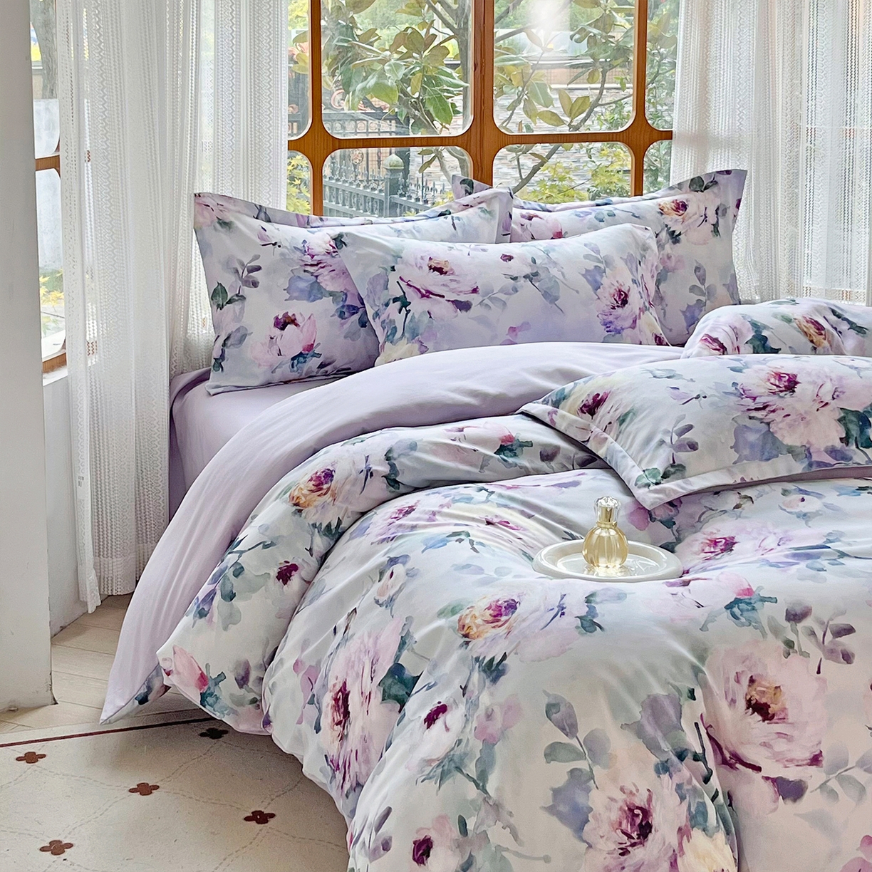 91家纺网 家纺一手货源 找家纺 佳宇轩 2025新款活性数码印花单人三件套双人四件套 花团锦簇