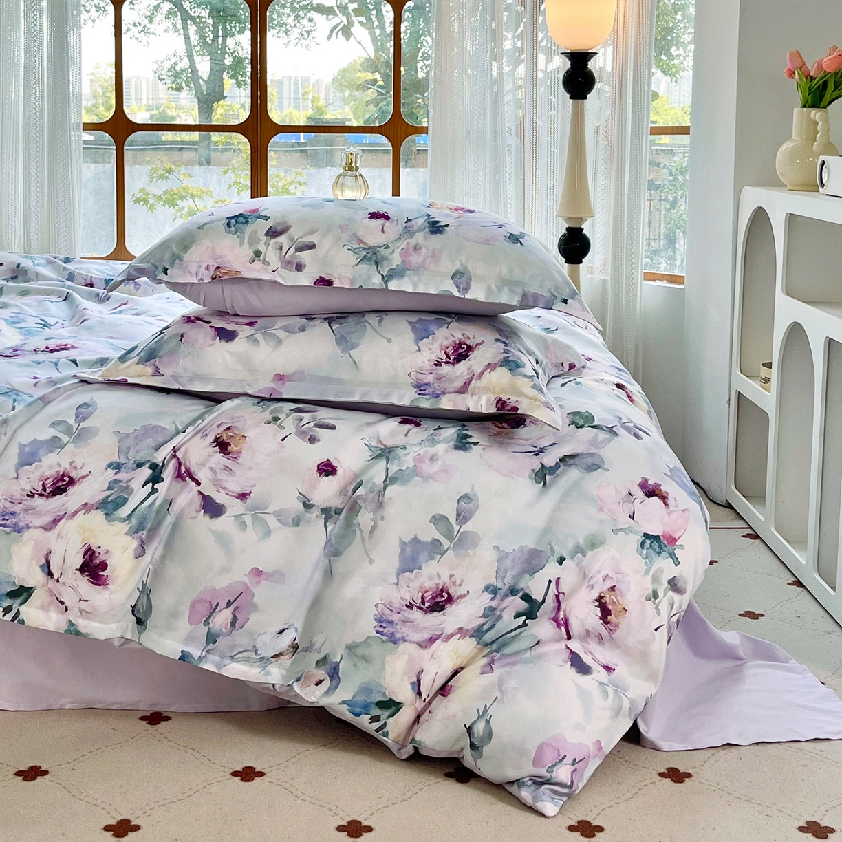 91家纺网 家纺一手货源 找家纺 佳宇轩 2025新款活性数码印花单人三件套双人四件套 花团锦簇