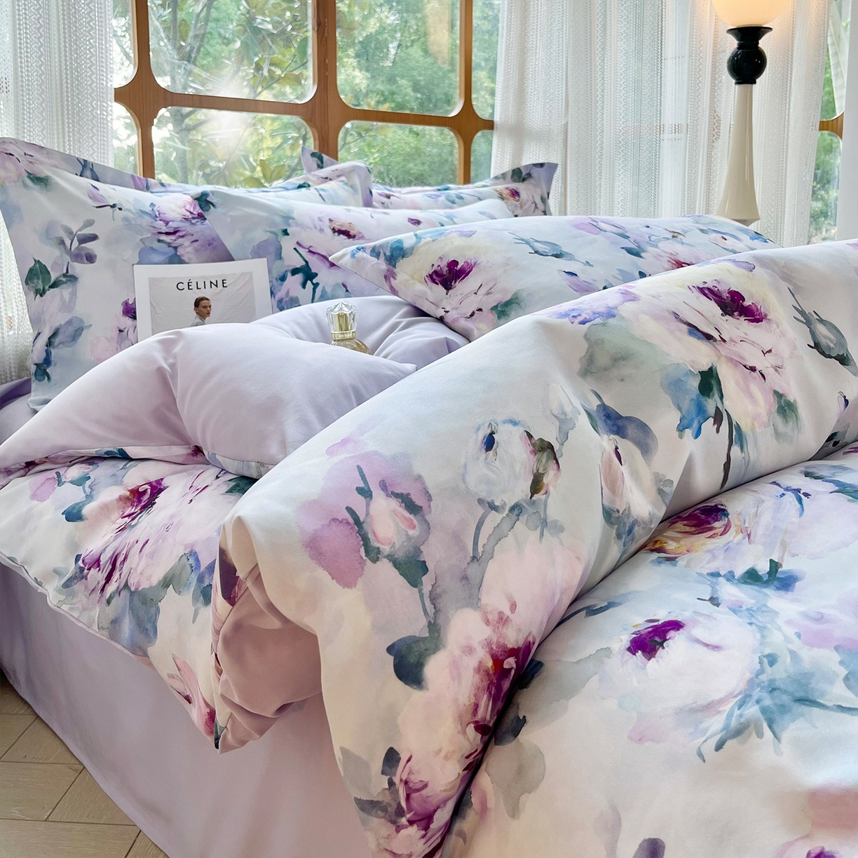 91家纺网 家纺一手货源 找家纺 佳宇轩 2025新款活性数码印花单人三件套双人四件套 花团锦簇