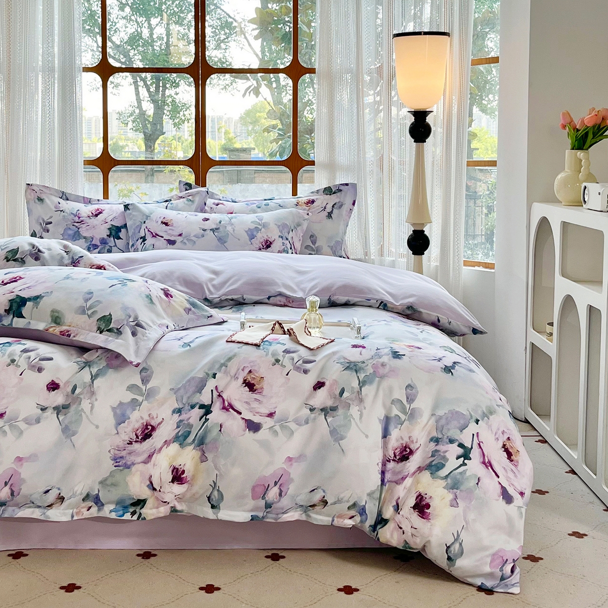 91家纺网 家纺一手货源 找家纺 佳宇轩 2025新款活性数码印花单人三件套双人四件套 花团锦簇