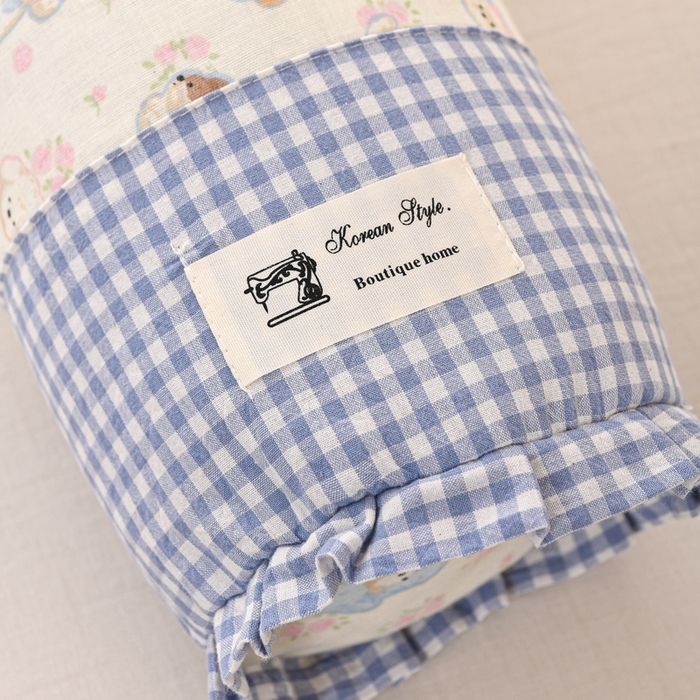 91家纺网 家纺一手货源 找家纺 大熊枕芯 2025新款田园风全棉双层纱圆柱糖果荞麦枕头枕芯 双层纱圆柱-小狗