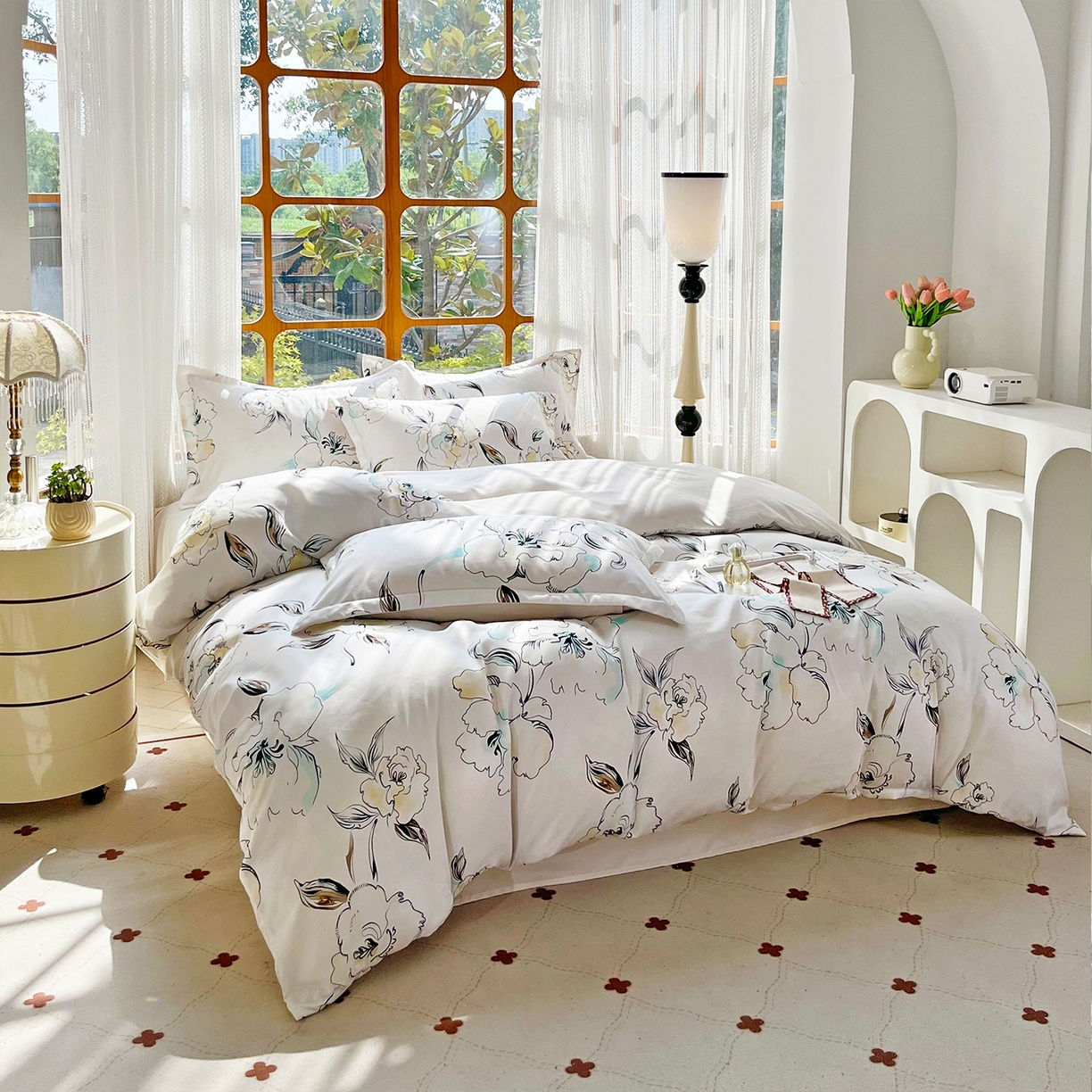 91家纺网 家纺一手货源 找家纺 佳宇轩 2025新款活性数码印花单人三件套双人四件套 锦上添花