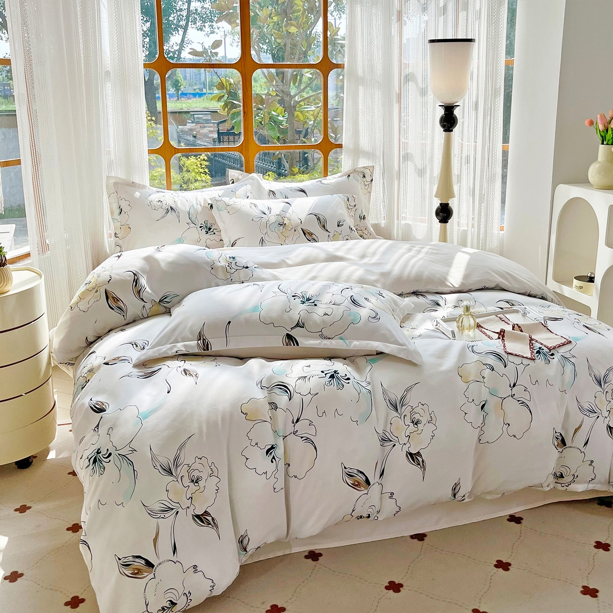 91家纺网 家纺一手货源 找家纺 佳宇轩 2025新款活性数码印花单人三件套双人四件套 锦上添花