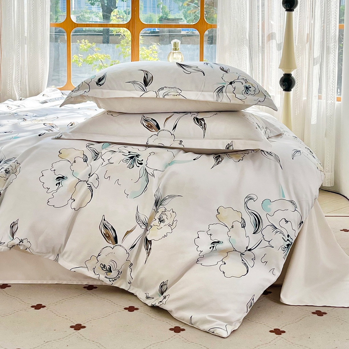 91家纺网 家纺一手货源 找家纺 佳宇轩 2025新款活性数码印花单人三件套双人四件套 锦上添花