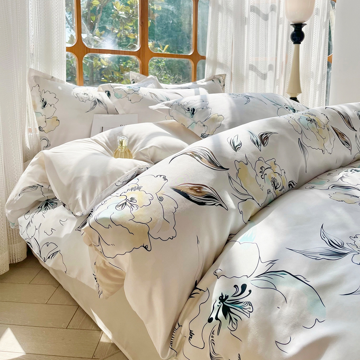 91家纺网 家纺一手货源 找家纺 佳宇轩 2025新款活性数码印花单人三件套双人四件套 锦上添花