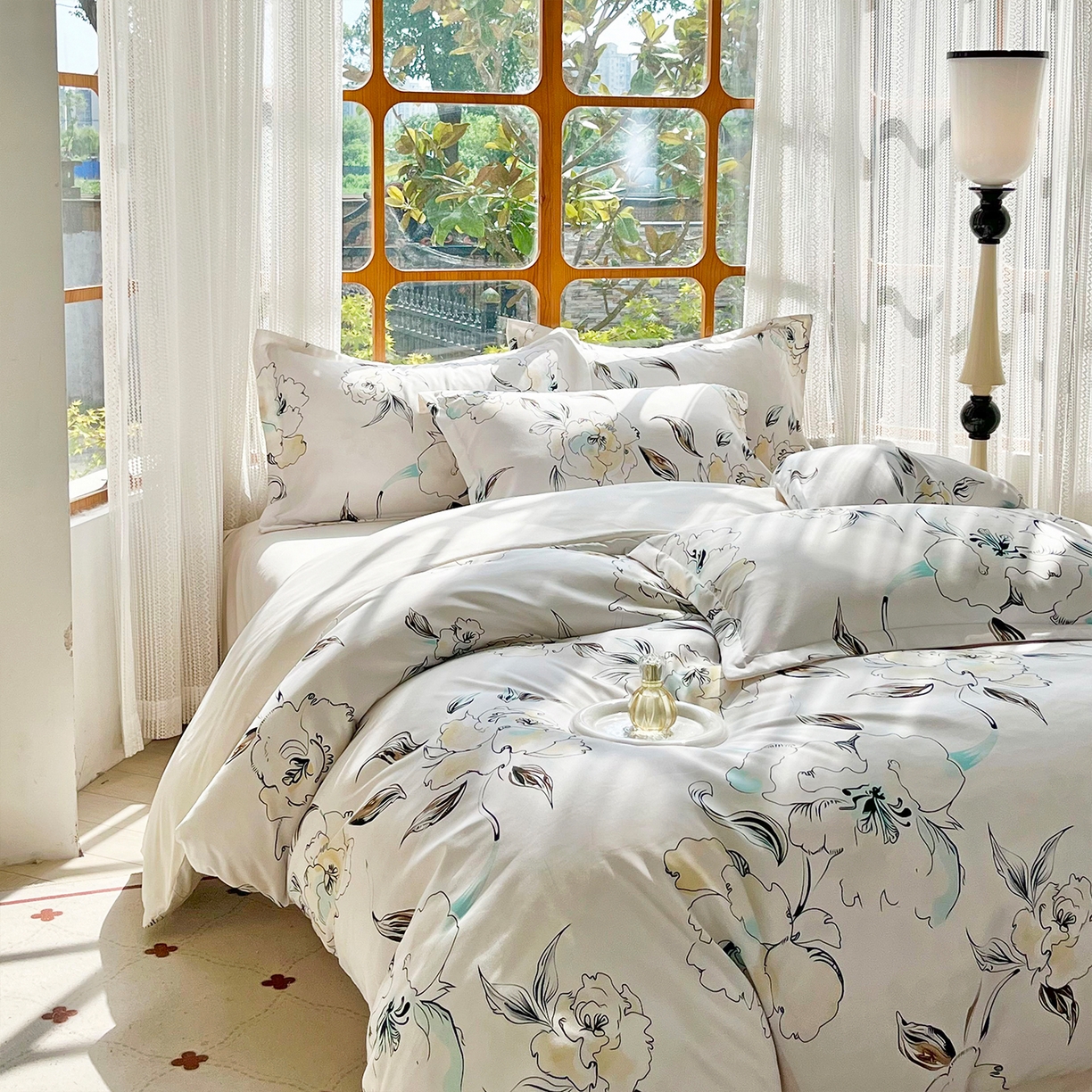 91家纺网 家纺一手货源 找家纺 佳宇轩 2025新款活性数码印花单人三件套双人四件套 锦上添花