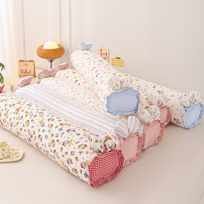 91家纺网 家纺一手货源 找家纺 （总）大熊枕芯 2025新款小清新全棉双层纱兔子枕芯长抱枕