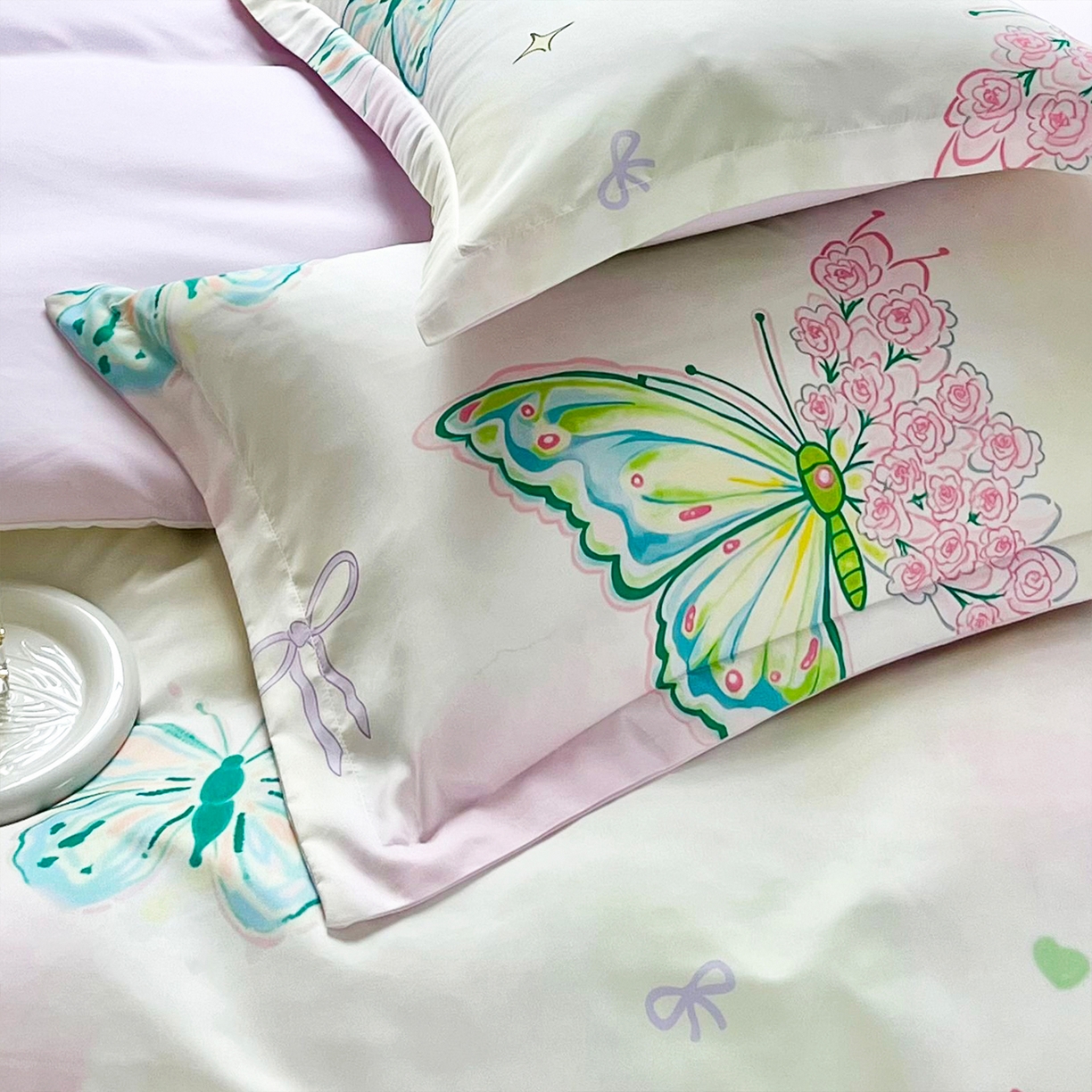 91家纺网 家纺一手货源 找家纺 佳宇轩 2025新款活性数码印花单人三件套双人四件套 翩翩起舞