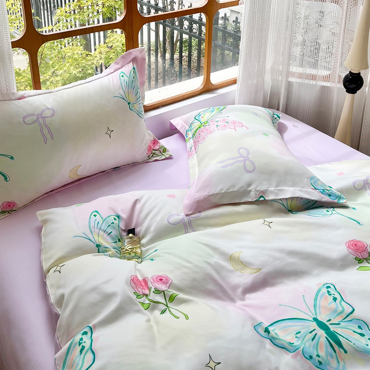 91家纺网 家纺一手货源 找家纺 佳宇轩 2025新款活性数码印花单人三件套双人四件套 翩翩起舞