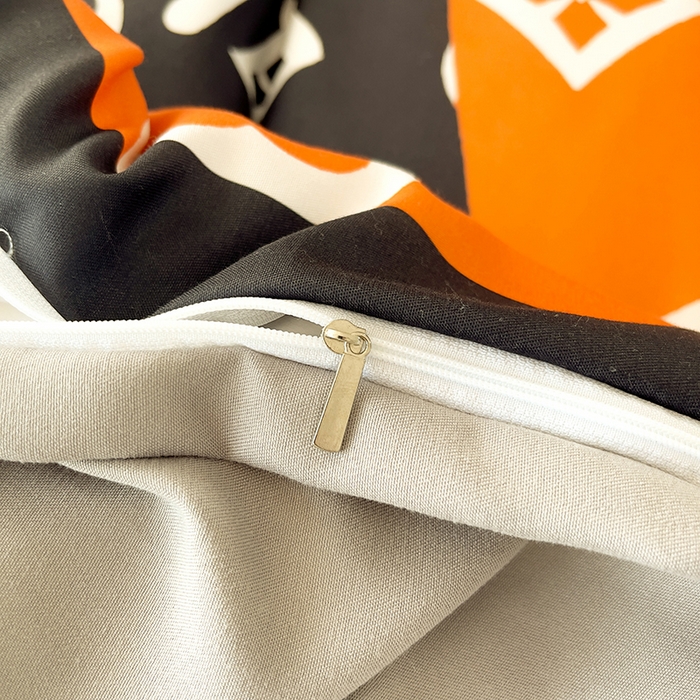 91家纺网 家纺一手货源 找家纺 色鬼布艺高端家居主号 2025秋冬新款网红款水洗棉四季款四件套 熊头橙