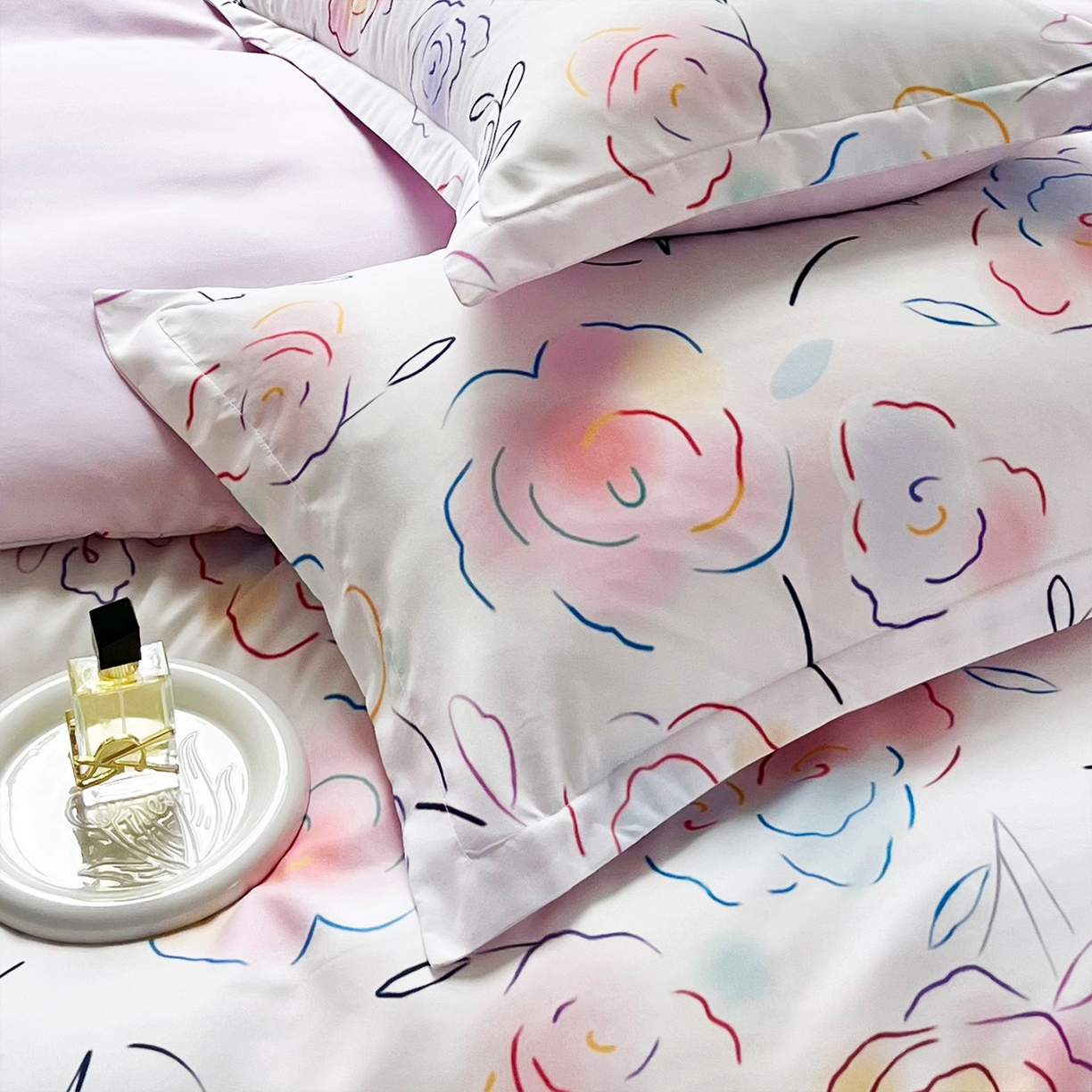 91家纺网 家纺一手货源 找家纺 佳宇轩 2025新款活性数码印花单人三件套双人四件套 云景花开