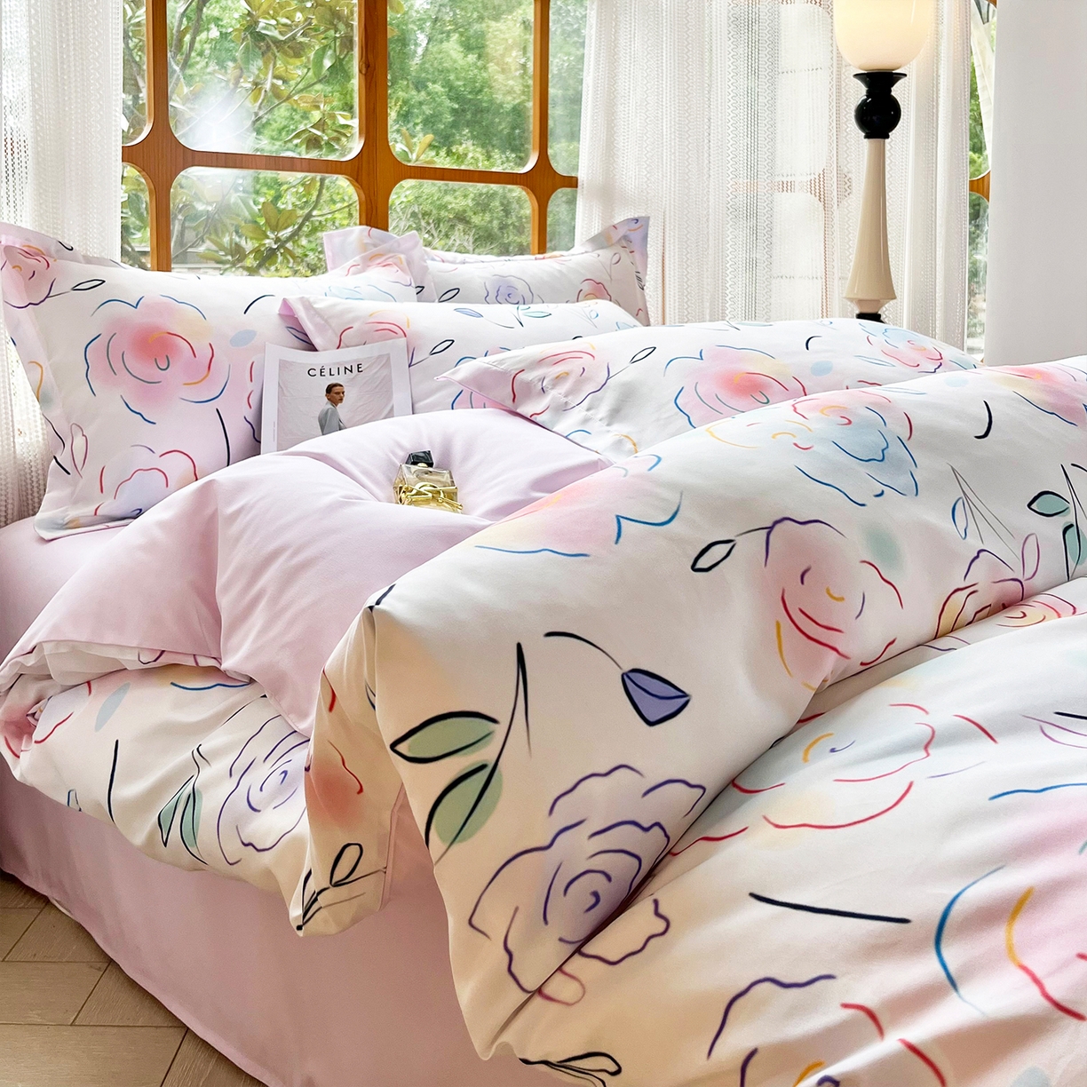 91家纺网 家纺一手货源 找家纺 佳宇轩 2025新款活性数码印花单人三件套双人四件套 云景花开