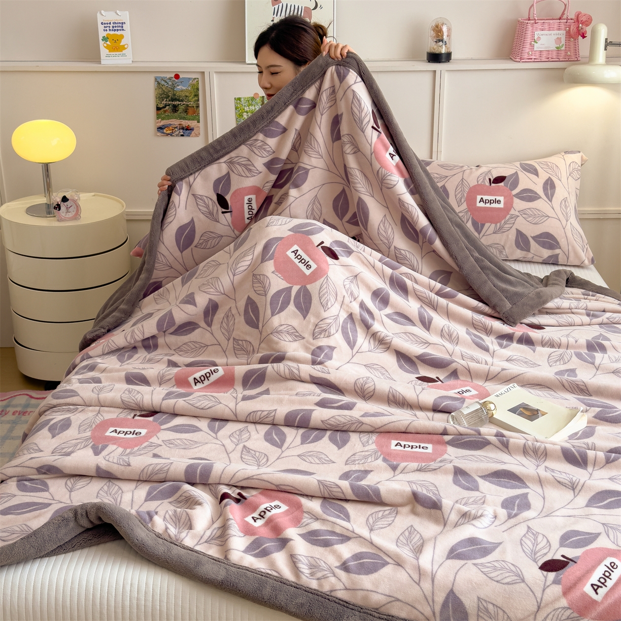 91家纺网 家纺一手货源 找家纺 慕木家纺 2025新款高克重印花牛奶绒云锦绒双层毛毯毛毯毯子（可供跨境提供买家秀） 双层毛毯-伦伯特+灰