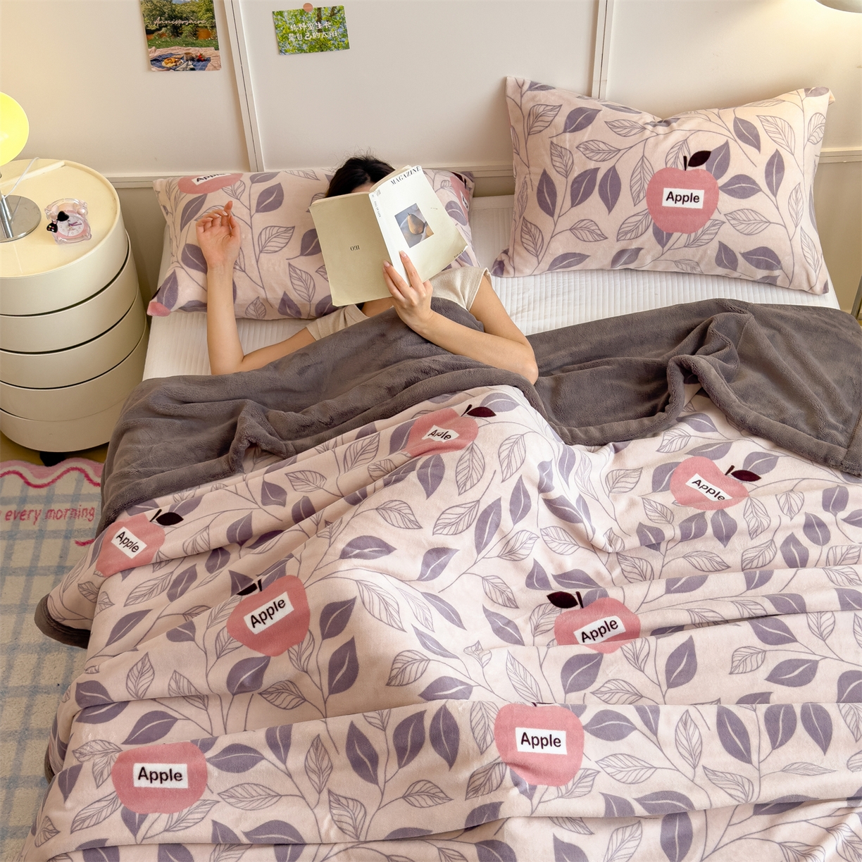 91家纺网 家纺一手货源 找家纺 慕木家纺 2025新款高克重印花牛奶绒云锦绒双层毛毯毛毯毯子（可供跨境提供买家秀） 双层毛毯-伦伯特+灰