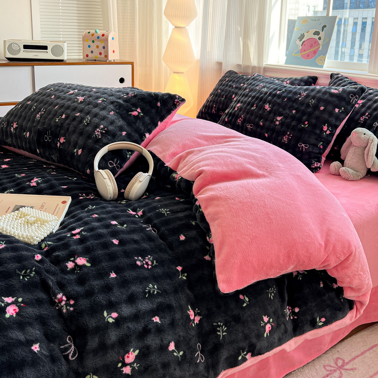 91家纺网 家纺一手货源 找家纺 （总）典曼家纺 2025新款亲肤舒适保暖泡泡绒四件套