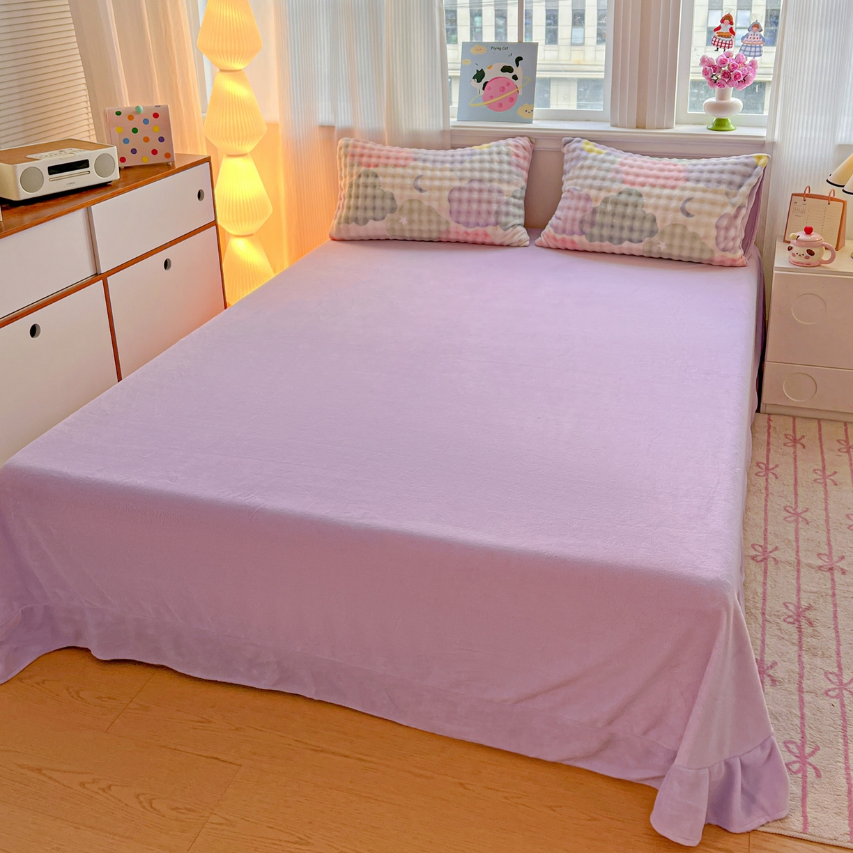 91家纺网 家纺一手货源 找家纺 典曼家纺 2025新款亲肤舒适保暖泡泡绒四件套 梦幻星空