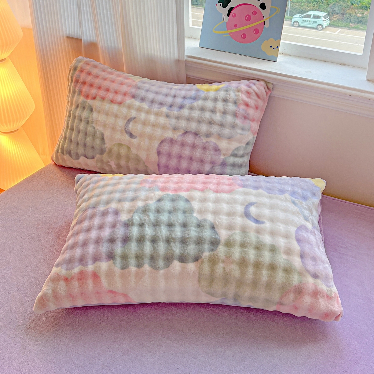 91家纺网 家纺一手货源 找家纺 典曼家纺 2025新款亲肤舒适保暖泡泡绒四件套 梦幻星空