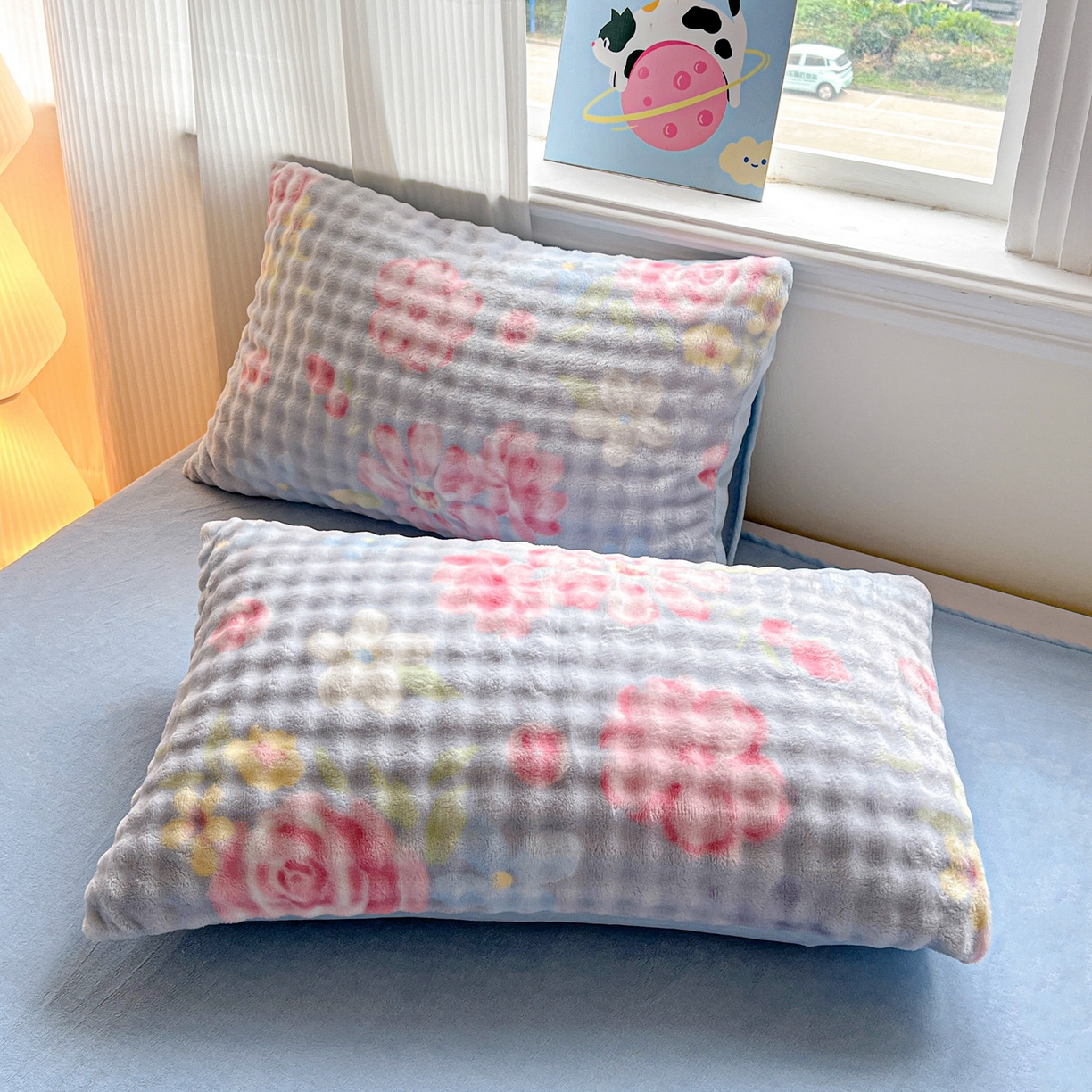 91家纺网 家纺一手货源 找家纺 典曼家纺 2025新款亲肤舒适保暖泡泡绒四件套 春涧