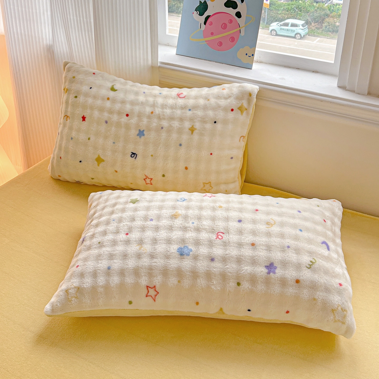 91家纺网 家纺一手货源 找家纺 典曼家纺 2025新款亲肤舒适保暖泡泡绒四件套 奶油起司