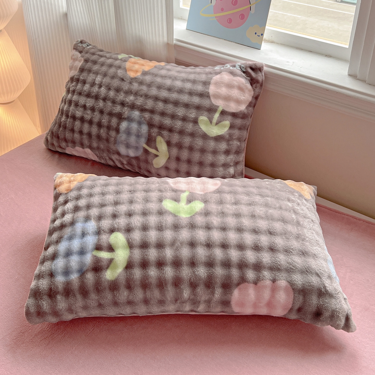 91家纺网 家纺一手货源 找家纺 典曼家纺 2025新款亲肤舒适保暖泡泡绒四件套 郁金香