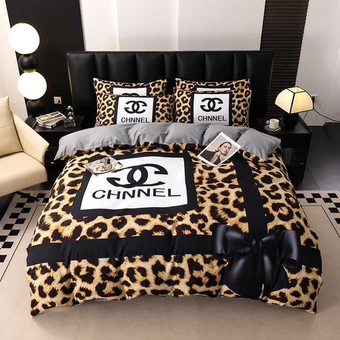 色鬼布艺高端家居主号 2025新款轻奢亲肤纯棉数码印花网红热款四件套 豹纹香