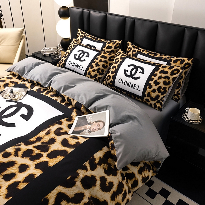 91家纺网 家纺一手货源 找家纺 色鬼布艺高端家居主号 2025新款轻奢亲肤纯棉数码印花网红热款四件套 豹纹香