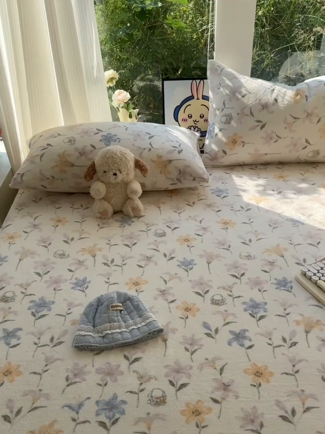 91家纺网 家纺一手货源 找家纺 沐芷 2025 加厚高克重牛奶绒床笠单件/床笠三件套  床笠款床罩床垫保护套罩 【绒】百合兔