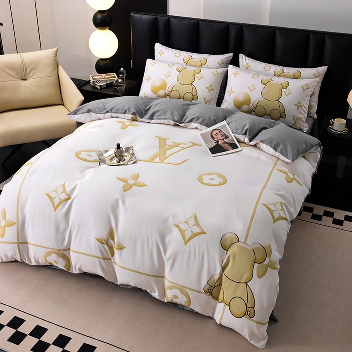 91家纺网 家纺一手货源 找家纺 色鬼布艺高端家居主号 2025新款轻奢亲肤纯棉数码印花网红热款四件套 白金V