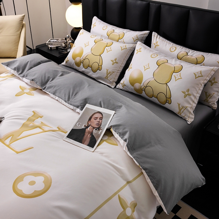 91家纺网 家纺一手货源 找家纺 色鬼布艺高端家居主号 2025新款轻奢亲肤纯棉数码印花网红热款四件套 白金V