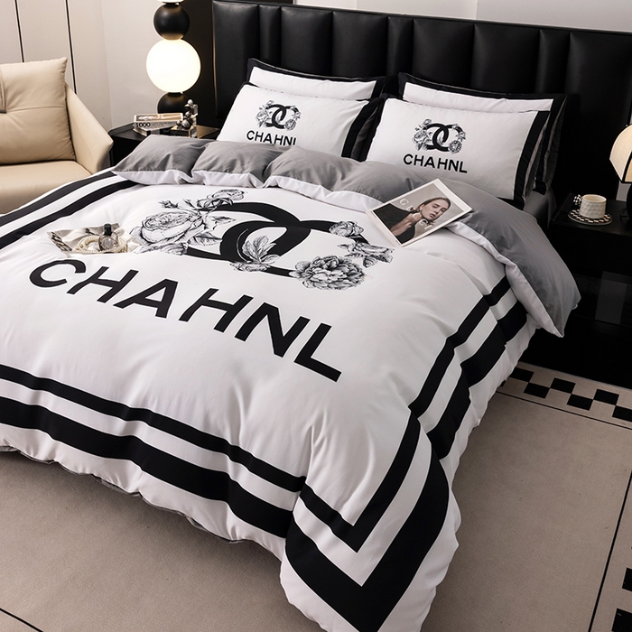 91家纺网 家纺一手货源 找家纺 色鬼布艺高端家居主号 2025新款轻奢亲肤纯棉数码印花网红热款四件套 白香花