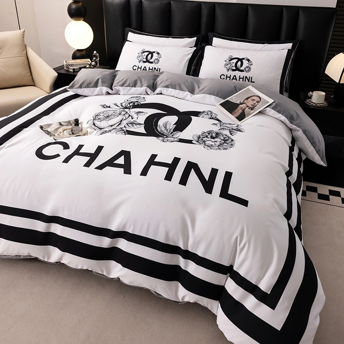 91家纺网 家纺一手货源 找家纺 色鬼布艺高端家居主号 2025新款轻奢亲肤纯棉数码印花网红热款四件套 白香花