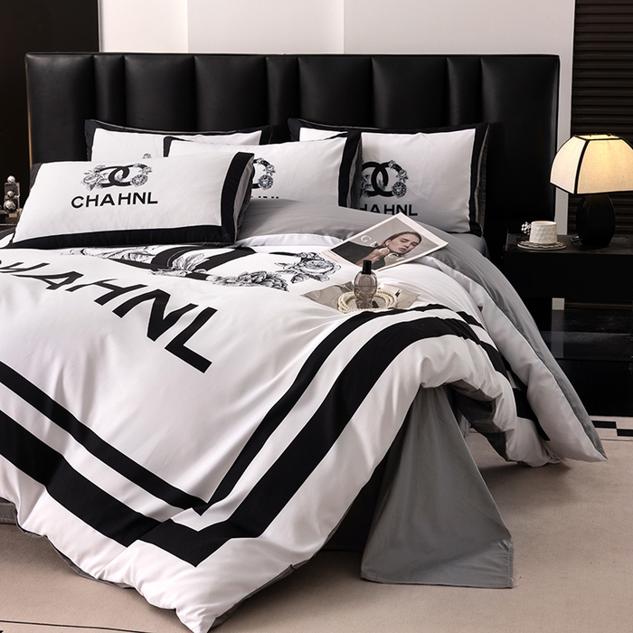 91家纺网 家纺一手货源 找家纺 色鬼布艺高端家居主号 2025新款轻奢亲肤纯棉数码印花网红热款四件套 白香花