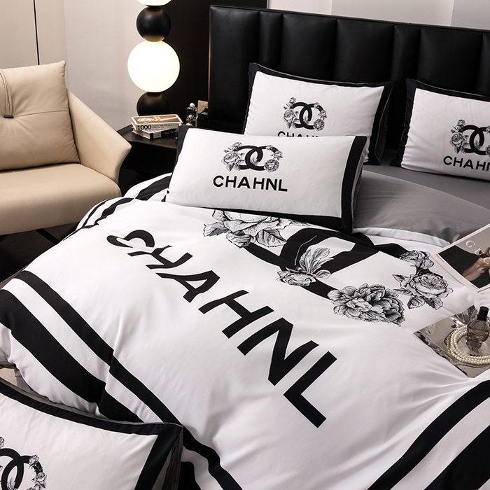 91家纺网 家纺一手货源 找家纺 色鬼布艺高端家居主号 2025新款轻奢亲肤纯棉数码印花网红热款四件套 白香花