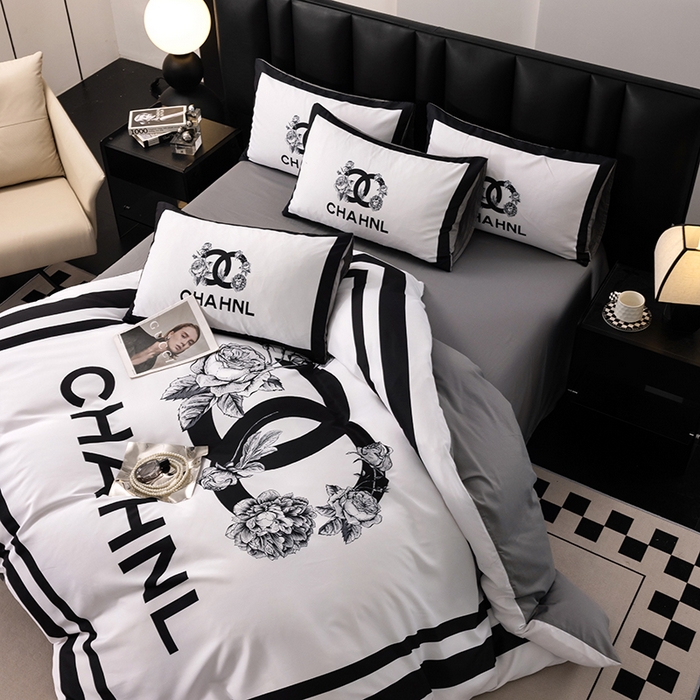 91家纺网 家纺一手货源 找家纺 色鬼布艺高端家居主号 2025新款轻奢亲肤纯棉数码印花网红热款四件套 白香花