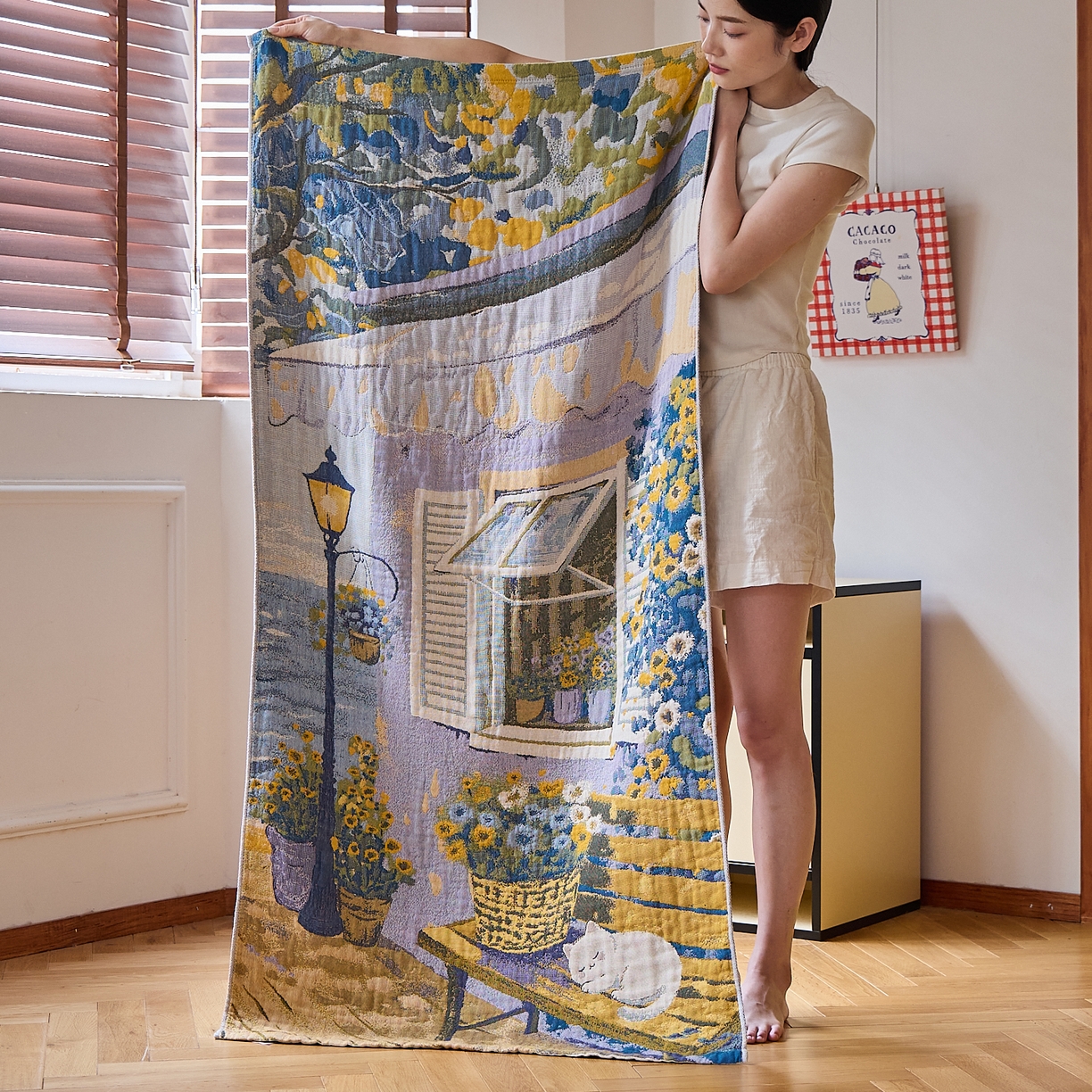 91家纺网 家纺一手货源 找家纺 （总）沐瑟家纺 2025新款卡通A类全棉四层纱布浴巾加大毛巾-第四组