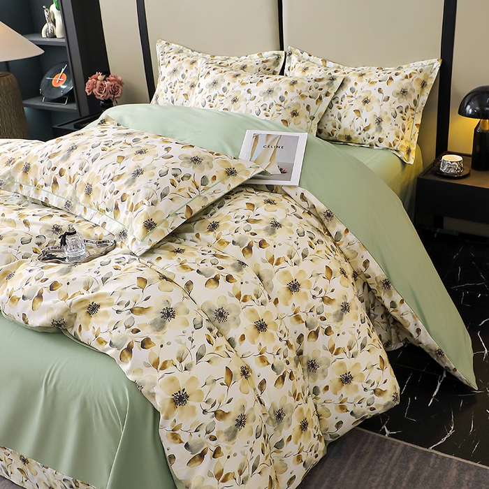 91家纺网 家纺一手货源 找家纺 （总）晶缦家纺 2025新款100%棉纯棉13376喷气全棉磨毛数码印花四件套