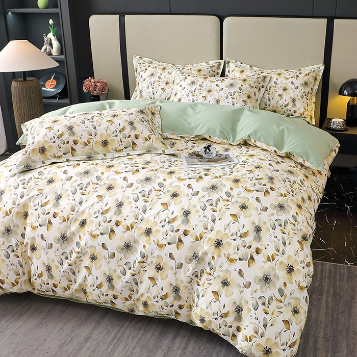 91家纺网 家纺一手货源 找家纺 （总）晶缦家纺 2025新款100%棉纯棉13376喷气全棉磨毛数码印花四件套