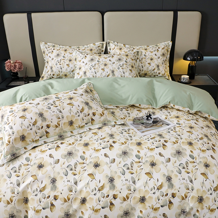 91家纺网 家纺一手货源 找家纺 （总）晶缦家纺 2025新款100%棉纯棉13376喷气全棉磨毛数码印花四件套