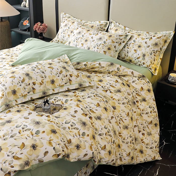 91家纺网 家纺一手货源 找家纺 （总）晶缦家纺 2025新款100%棉纯棉13376喷气全棉磨毛数码印花四件套