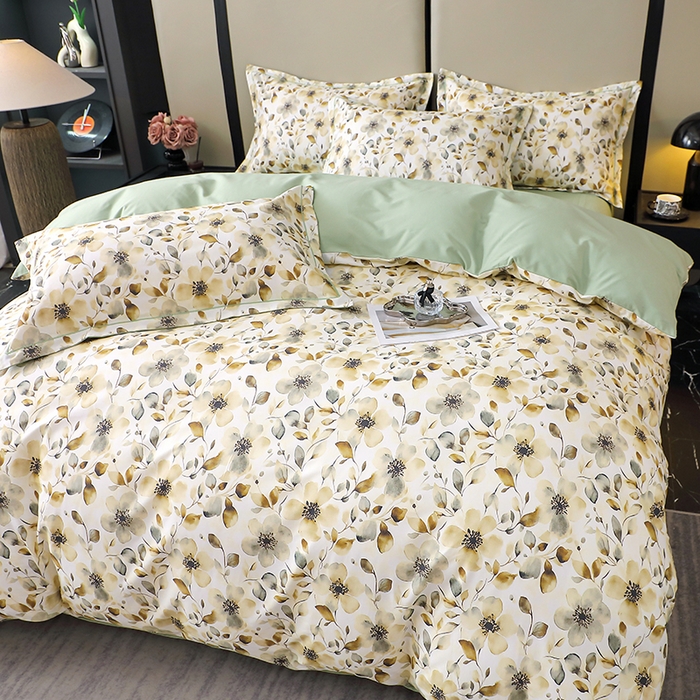 91家纺网 家纺一手货源 找家纺 （总）晶缦家纺 2025新款100%棉纯棉13376喷气全棉磨毛数码印花四件套