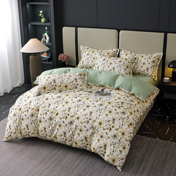 91家纺网 家纺一手货源 找家纺 （总）晶缦家纺 2025新款100%棉纯棉13376喷气全棉磨毛数码印花四件套