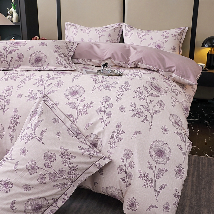 91家纺网 家纺一手货源 找家纺 （总）晶缦家纺 2025新款100%棉纯棉13376喷气全棉磨毛数码印花四件套