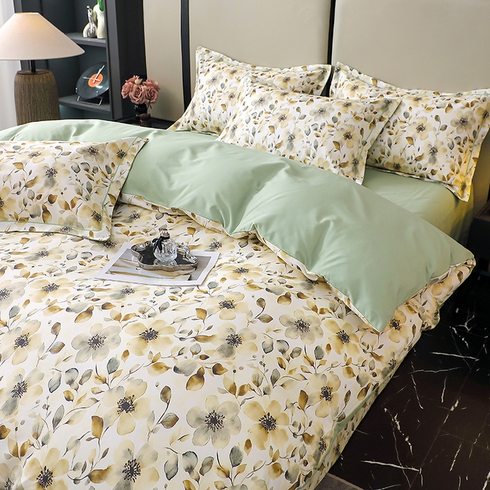 91家纺网 家纺一手货源 找家纺 （总）晶缦家纺 2025新款100%棉纯棉13376喷气全棉磨毛数码印花四件套