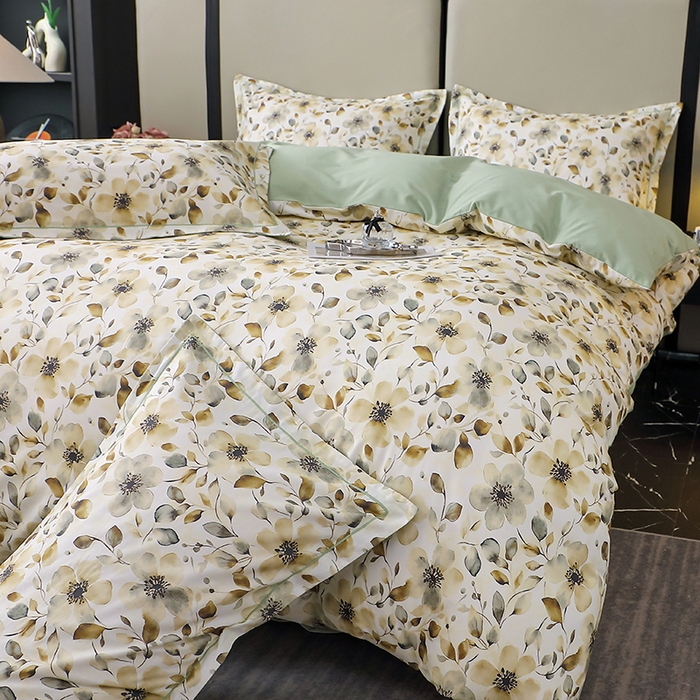 91家纺网 家纺一手货源 找家纺 （总）晶缦家纺 2025新款100%棉纯棉13376喷气全棉磨毛数码印花四件套