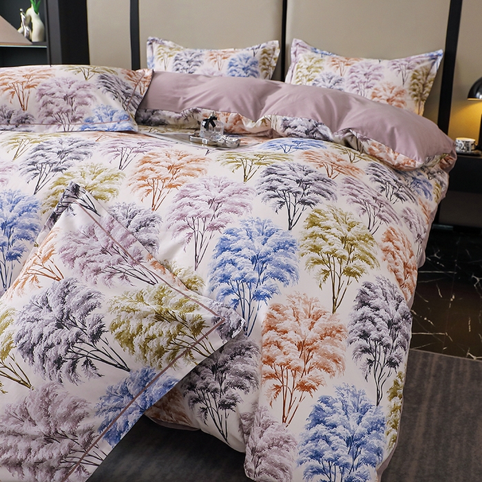 91家纺网 家纺一手货源 找家纺 （总）晶缦家纺 2025新款100%棉纯棉13376喷气全棉磨毛数码印花四件套