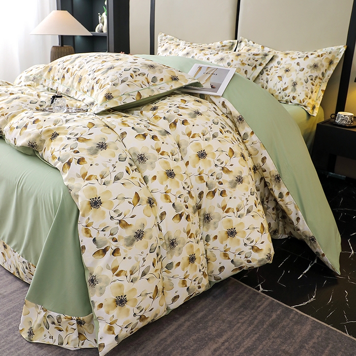 91家纺网 家纺一手货源 找家纺 （总）晶缦家纺 2025新款100%棉纯棉13376喷气全棉磨毛数码印花四件套