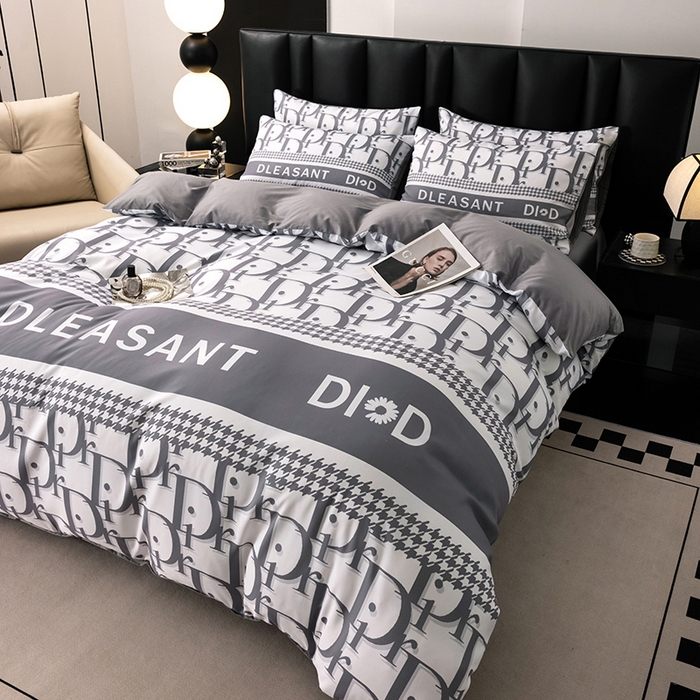 91家纺网 家纺一手货源 找家纺 色鬼布艺高端家居主号 2025新款轻奢亲肤纯棉数码印花网红热款四件套 灰迪