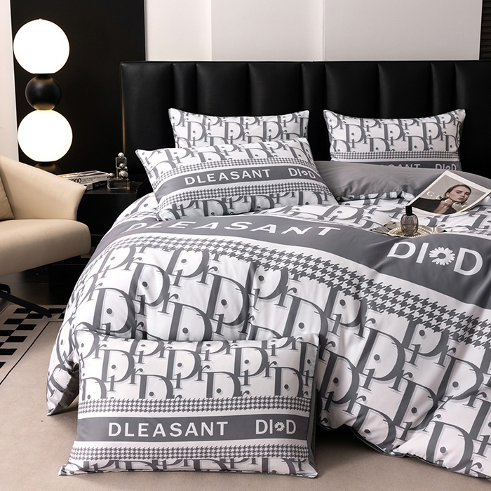 91家纺网 家纺一手货源 找家纺 色鬼布艺高端家居主号 2025新款轻奢亲肤纯棉数码印花网红热款四件套 灰迪