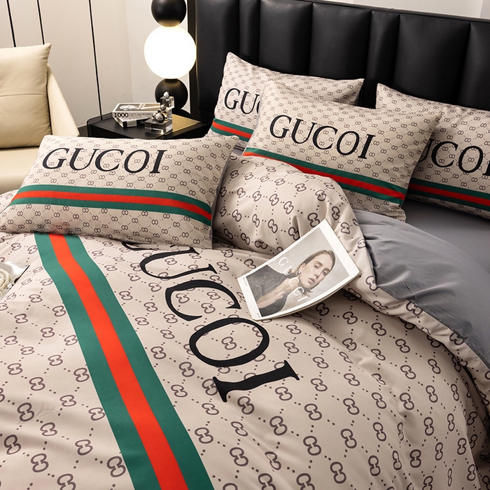 91家纺网 家纺一手货源 找家纺 色鬼布艺高端家居主号 2025新款轻奢亲肤纯棉数码印花网红热款四件套 咖古